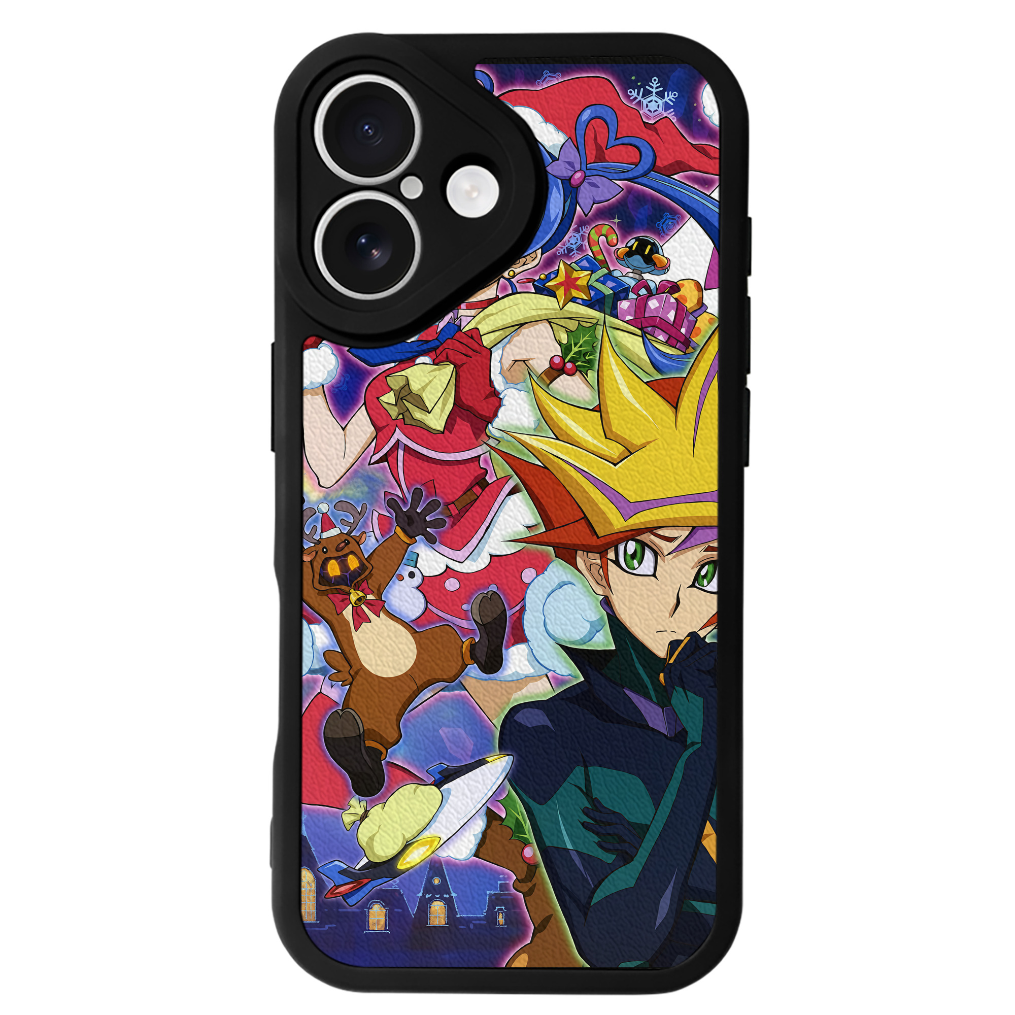 （画像用） 遊☆戯☆王 Yu-Gi-Oh! 【iPhone 16シリーズ対応】シリコンスマホケース（レザー調） 材質：シリコン